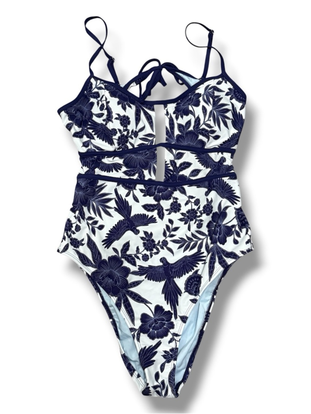 CUPSHE XL Women's One Piece Swimsuit Scoop Neck Adjustable Straps Cutout Back